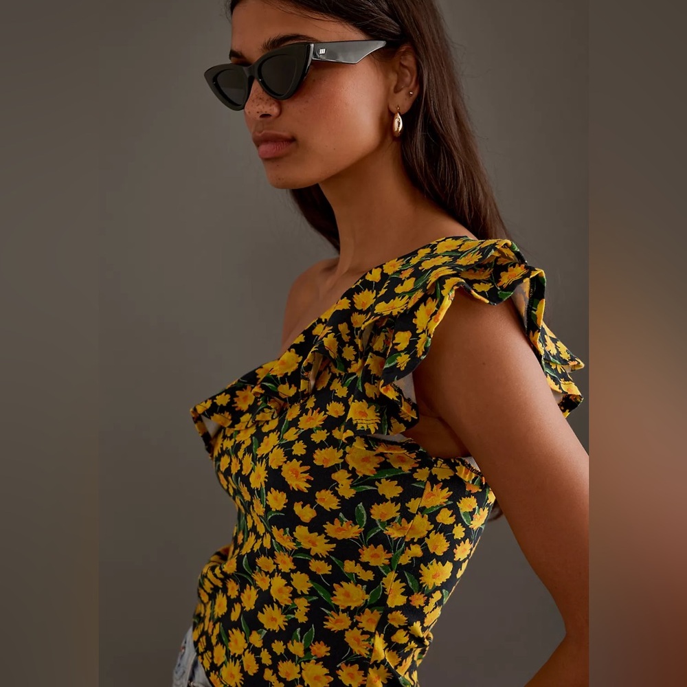 Maeve One-Shoulder Ruffled Top - Picture 2 of 12